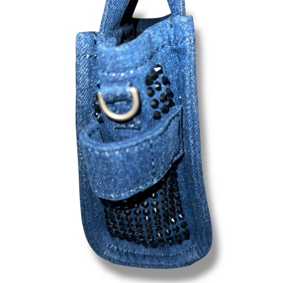 Marc Jacobs The Crystal Denim Blue Small Tote Bag NWT MINI 2 Crossbody Dustbag - Picture 6 of 13